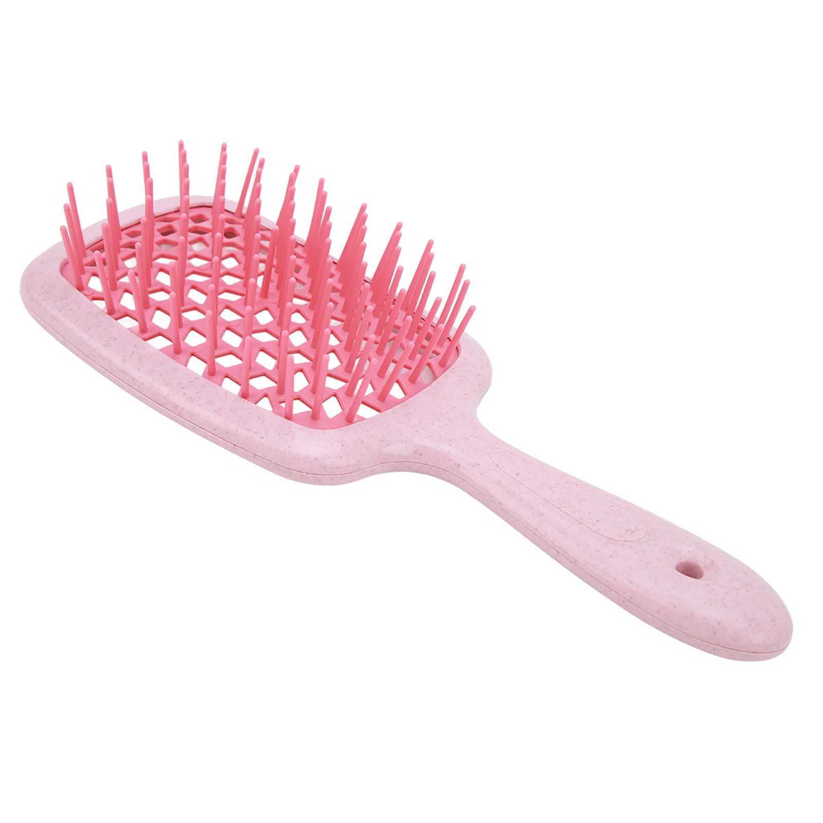 Curved Vent Hair Brush Scalp Massage Paddle Detangling Brush Styling Tool for Fast Blow Drying Pink R250526