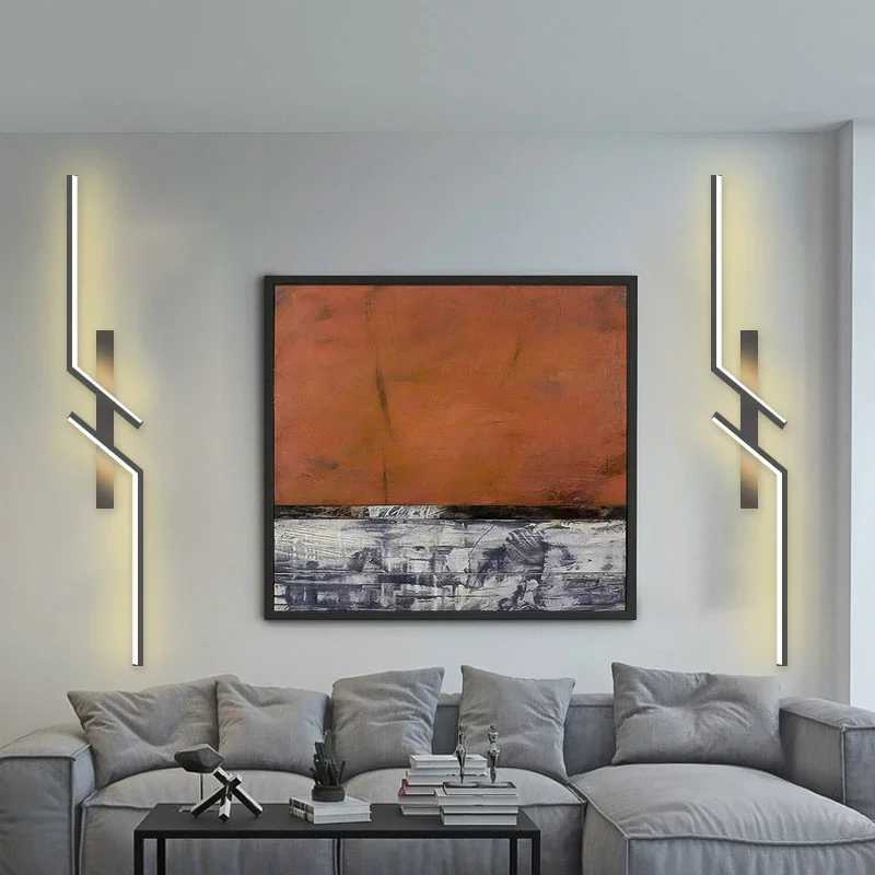 Modern Creative Strip LED Wall Lamp Minimalist Bedroom Bedside Wall Lamp Living Room Sofa Background Indoor Lighting Wall LampXJ250526