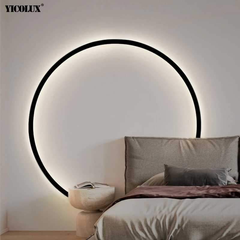 Simple Circle Background Decoration Lamps New Modern LED Wall Lights Living Room Bedroom Bedside Aisle Corridor Indoor LightingXJ250526