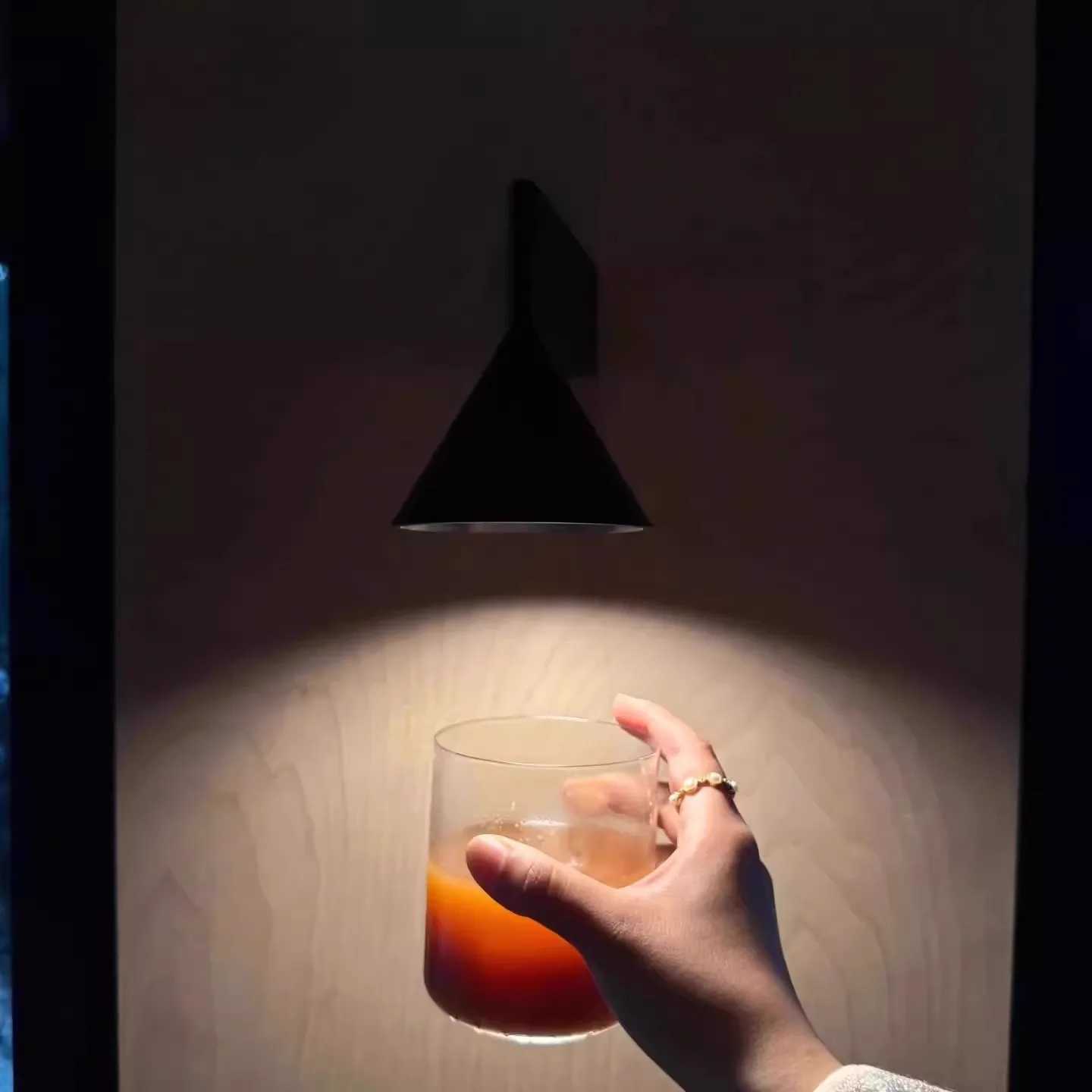 Nordic designer brushed metal small wall lamp creative living room study dining room personalized cone-shaped wall lampXJ250526