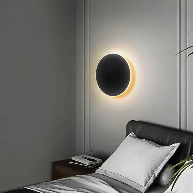 Indoor Round Wall Lamp/Modern Minimalist Style Bedroom Bedside Table Staircase Porch/LED Light Source Human Body Touch SensorXJ250526