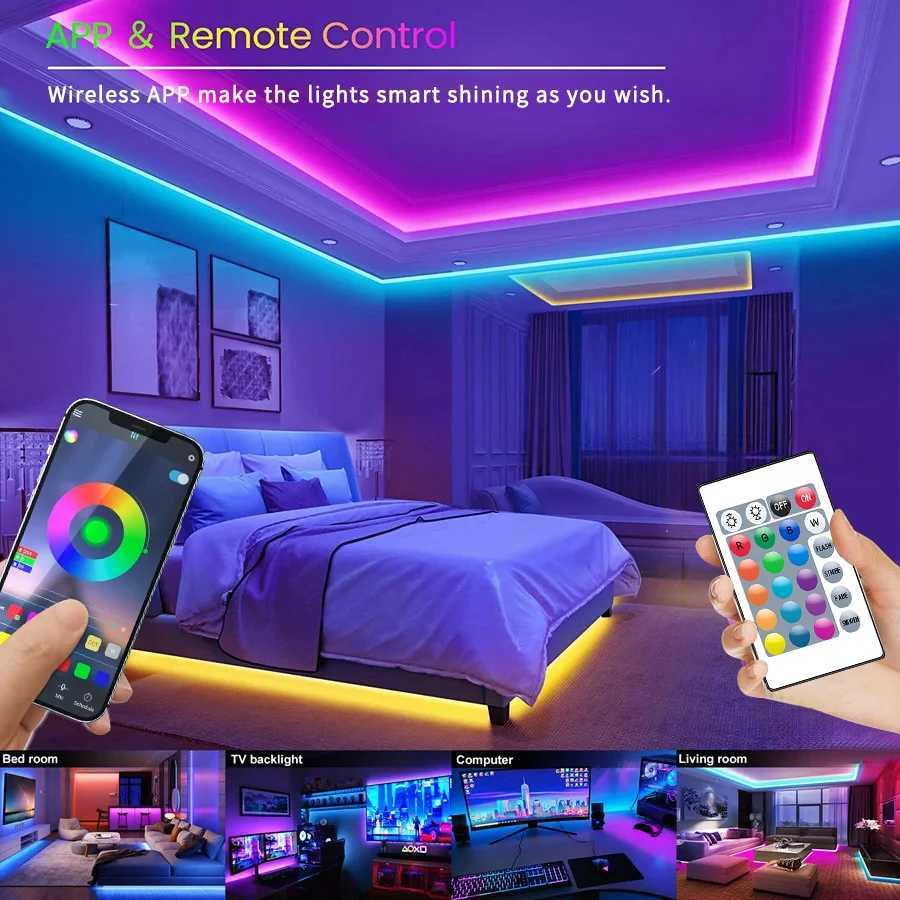 40m Bluetooth LED Strip Light LED Strip Lights LED Lights for Bedroom Smart LED Lights APP Control for Birthday Christmas W250526