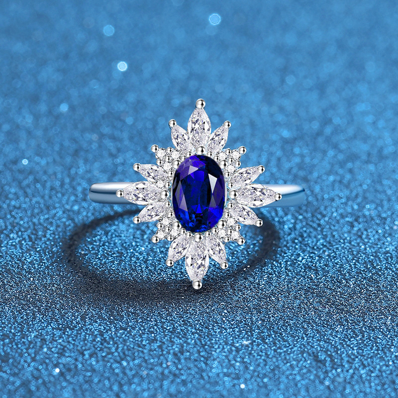 Elegant Oval Green Gemstone Ring for Women, Sunburst Cluster Halo Design in 925 Sterling Silver, Vintage Floral Cocktail Jewelry Gift