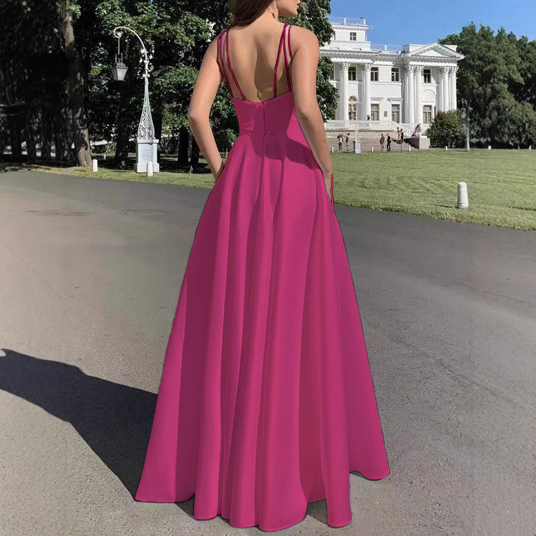 Long skirt white dress sexy new womens dress 2025 suspender high waist temperament dress