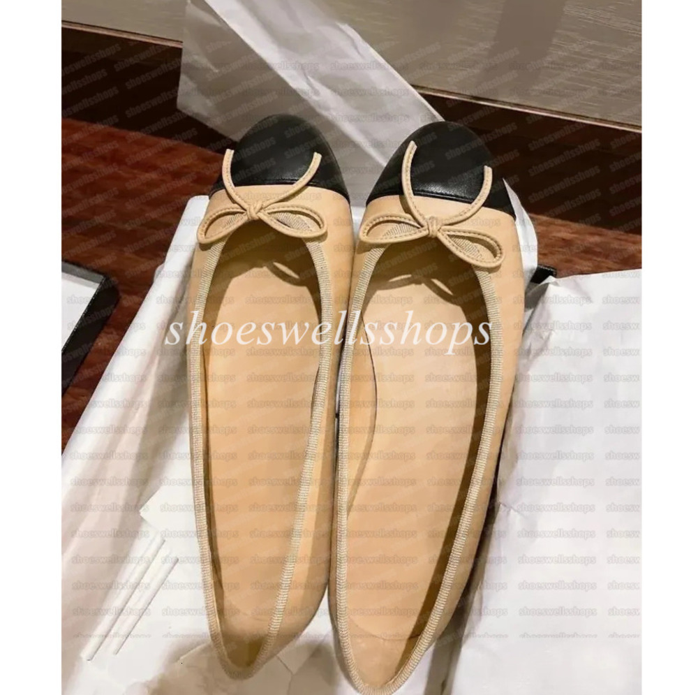 designer CCity shoes Paris Brand designer Black Ballet Flats Shoes Women Genuine Leather Slip on Ballerina Luxury Round Toe Ladies Chan Dress Shoes HJ2G Slingbacks