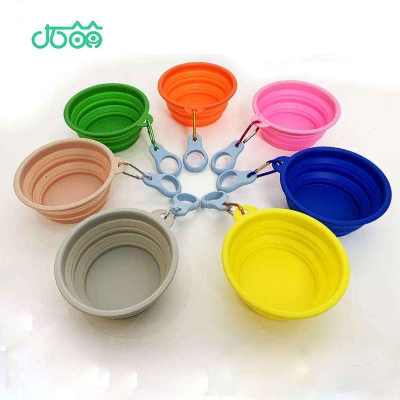 Pet Folding Small Silicone Anti-Spill Feeding Outdoor Supplies Dog Food Bowl