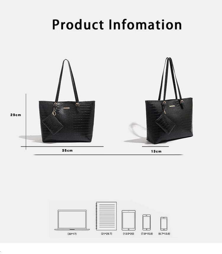 Women's Bags Designer Europe And The United States New Two-Piece Women's Handbag Shoulder Crocodile Pattern Simple Fashion Bag