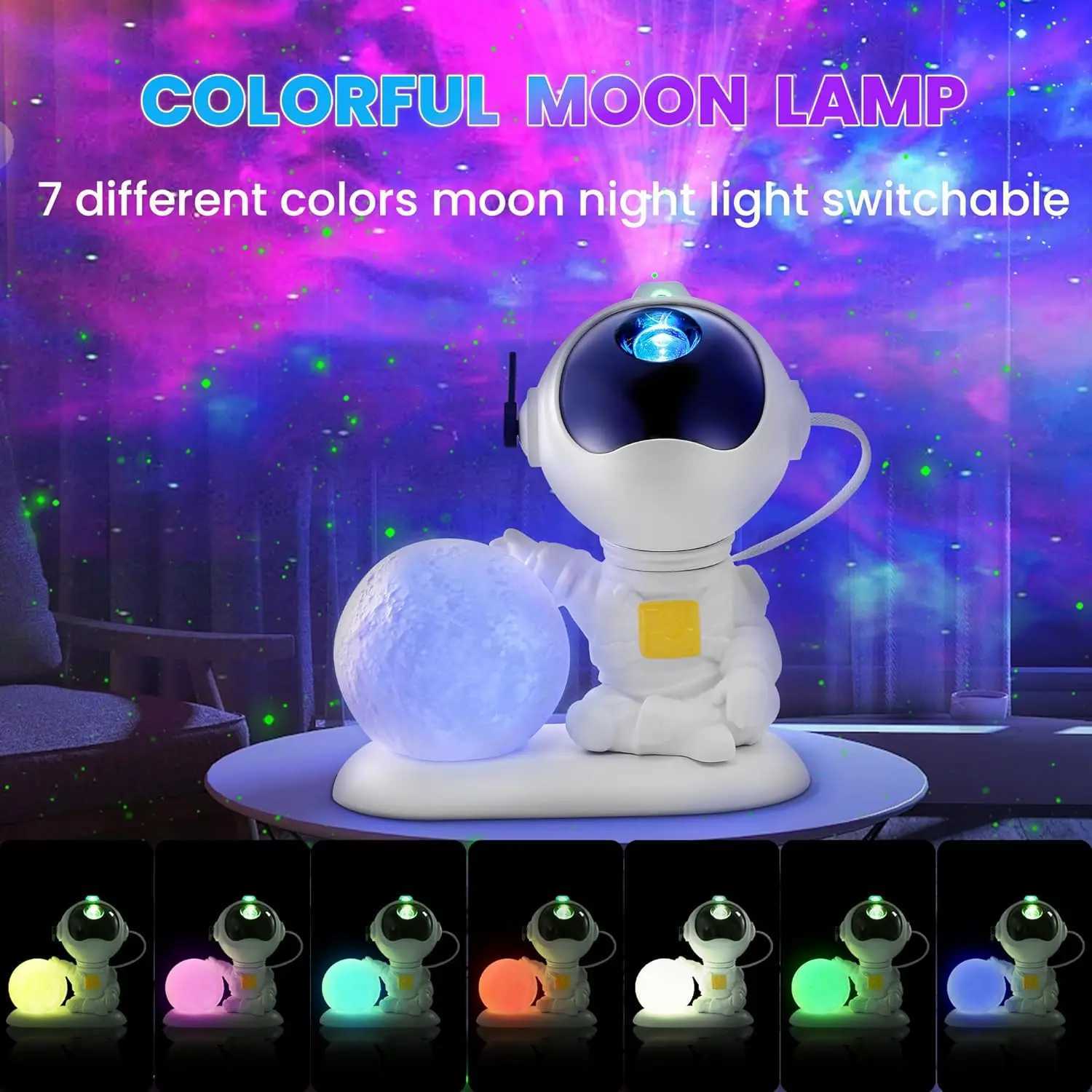 Astronaut Galaxy Projector Fairy Lights Ceiling LED Spotlight USB Powered Remote RGB Night Lamp for Gaming Room Christmas PartyXJ250526
