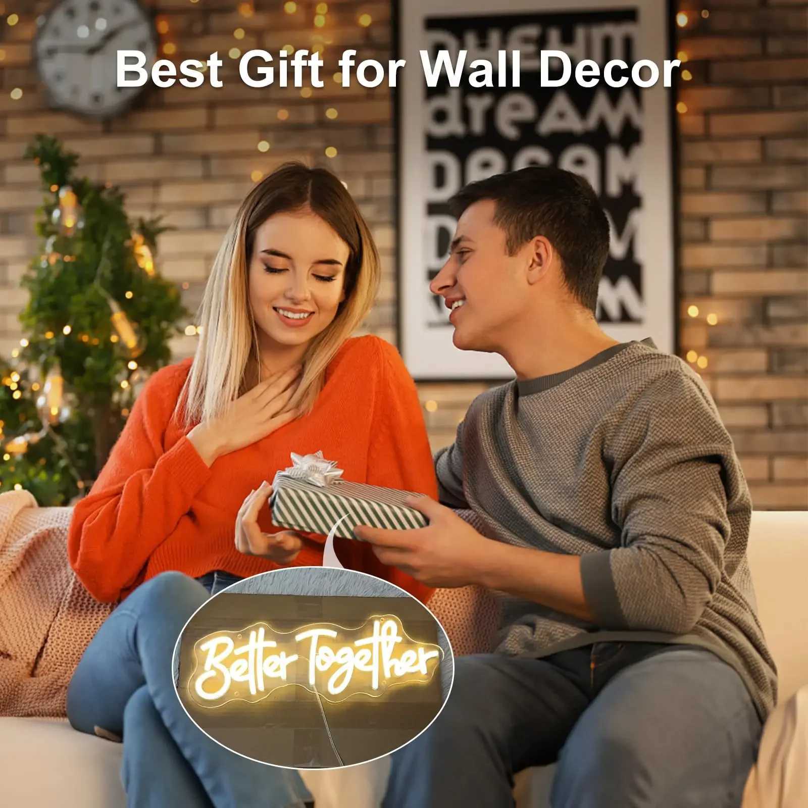 Better Together Neon Sign LED Light with Adjustable Brightness Perfect Wedding Decor Anniversary Mr Mrs Party Decoration USB 5V W250526