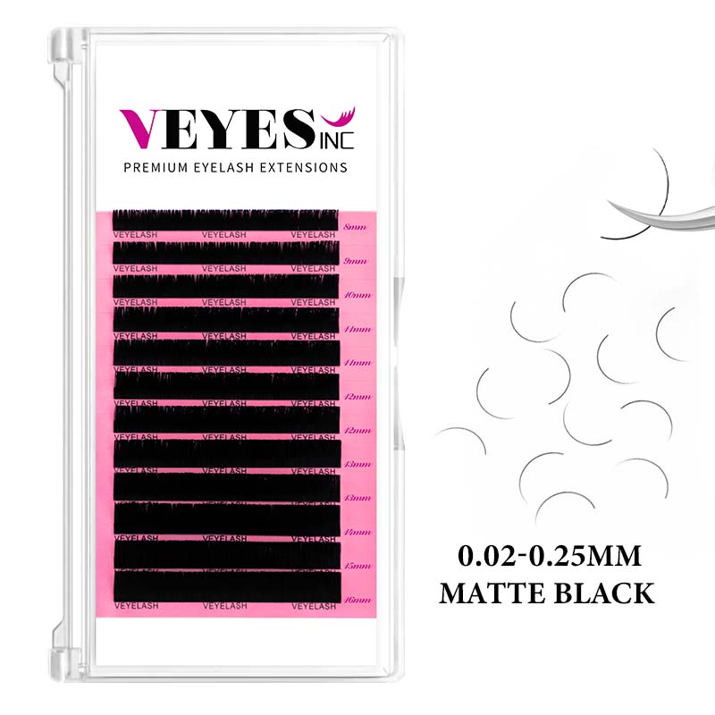 Veye Wholesale Volume Silk Eyelash Velvet Cashmere Russian Matte Black Vegan Custom Logo Volume Lash Extention