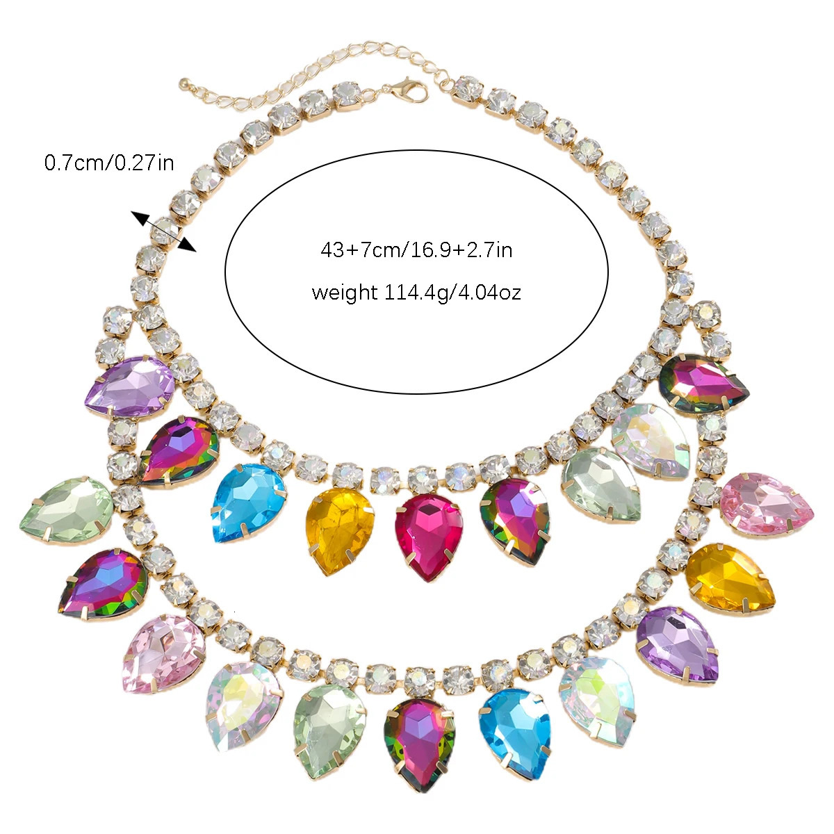 Vedawas Shiny Geometric Rhinestones NecklaceElegant Banquet Crystal Wedding Women Accessories 250519