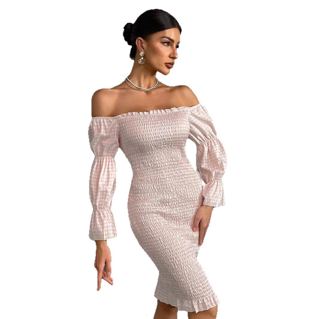 Elegant 2025 Party Dress Summer New Womens Sexy One Shoulder Long Sleeve Slim Pencil Skirt
