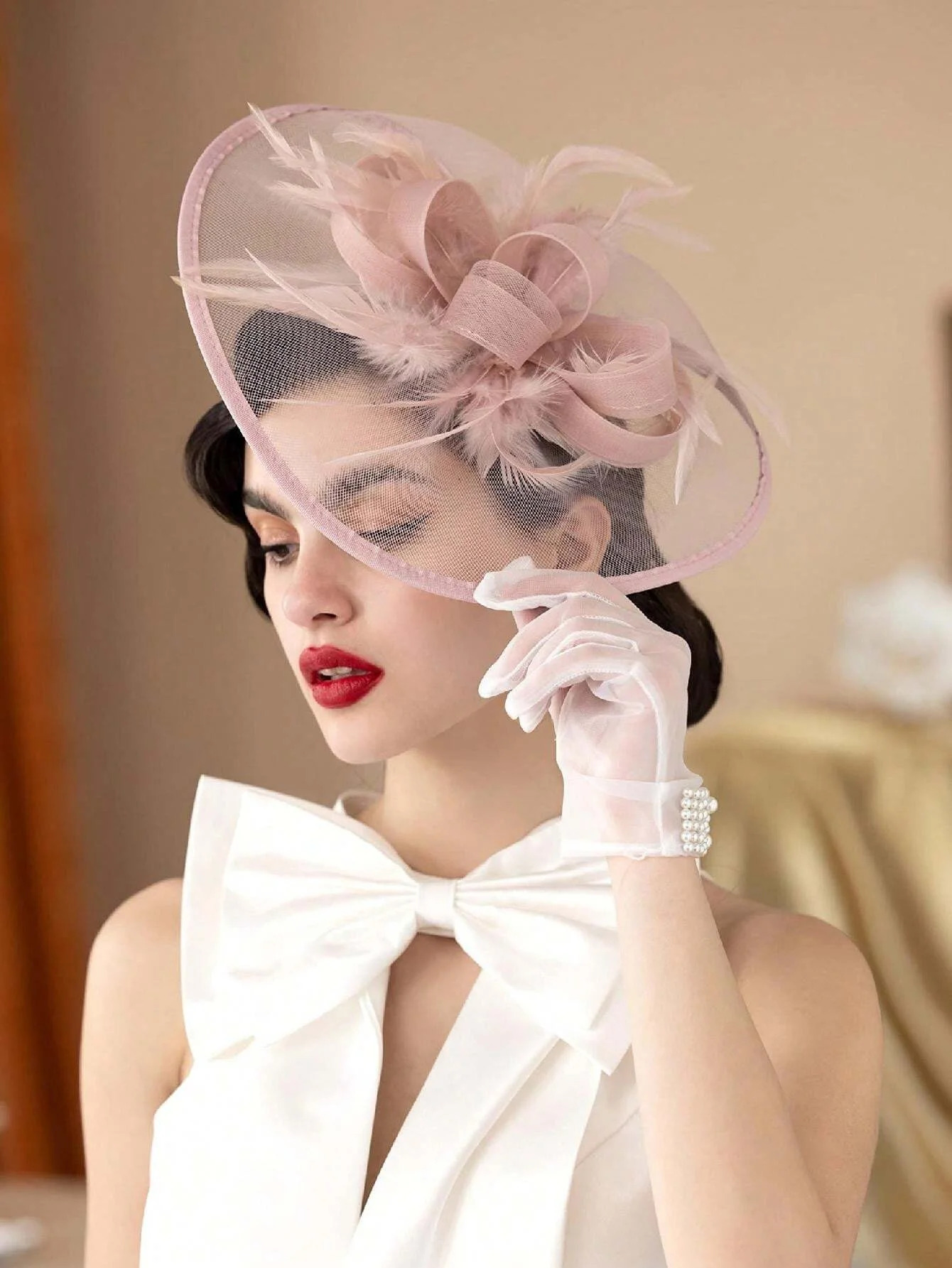 1pc Womens Fascinators Tea Party Hat Mesh Floral Feather Hair Clip Fascinator Headwear For Wedding Cocktail 250520