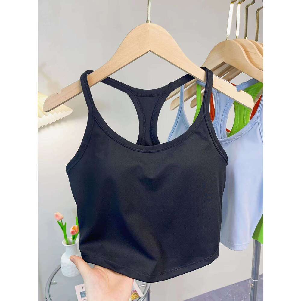 Yoga vest women's new shock-absorbing gathering shaping fixed cup, running, wearing training, fitness, beautiful back sports bra