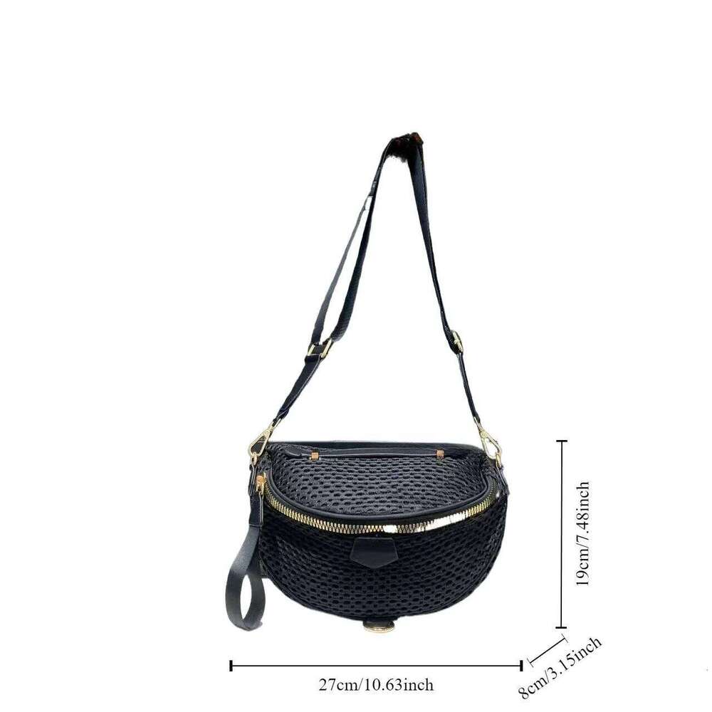 Women's Bags Designer Women's Fashion Sports Lightweight Chest Wide Shoulder Strap Semi-Circular Waterproof Crossbody Bag