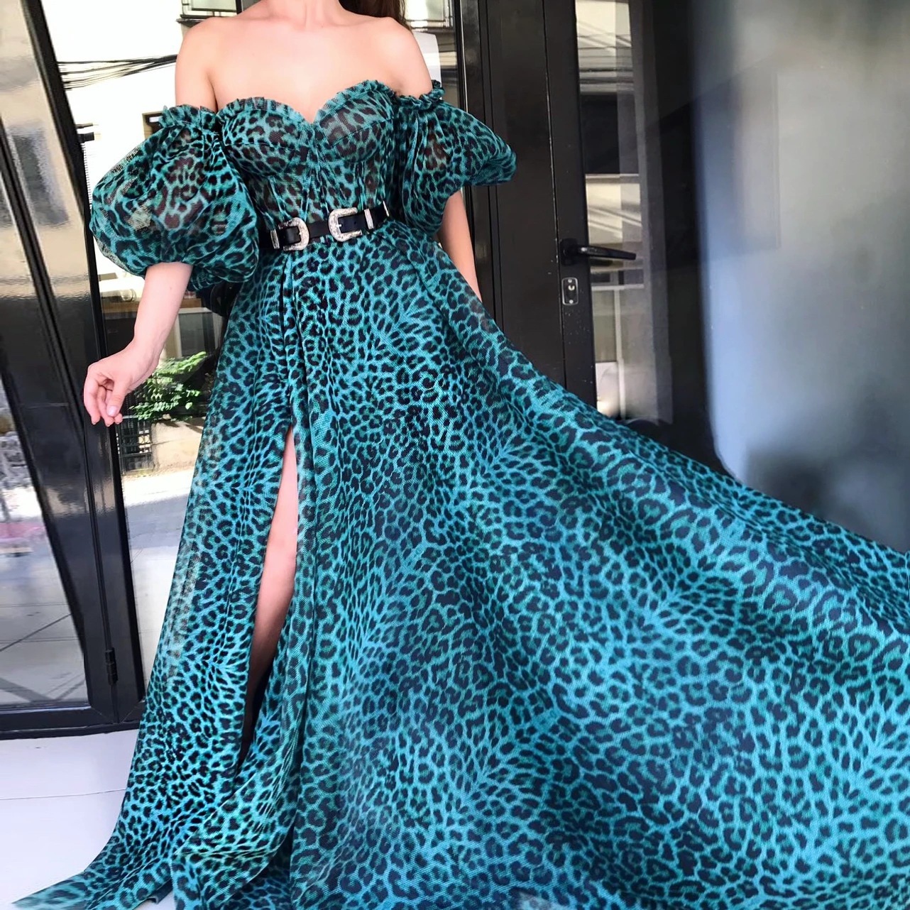 Summer New Print Dress New Product Sexy Off Shoulder Wrapped Chest Dress Long Dress
