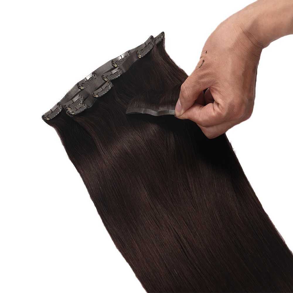 100% Russian Human Remy Hair Clip in Wholesale Invisible Seamless Clip in Hair Extension Human Hair 4pcs 90-110g S25526