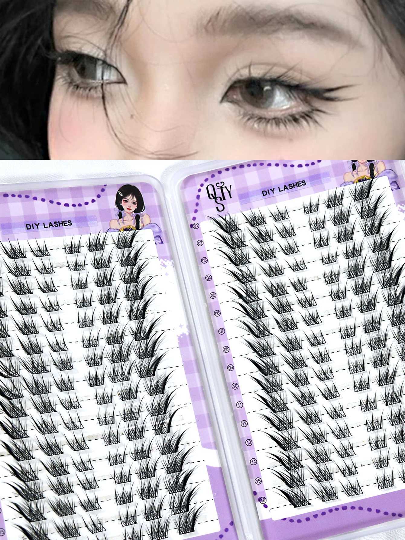 QSTY 32 Rows High Quality Beauty Eyelash Book Eyelash Extension 192-384 PCS Lash Cluster Individual False Eyelashes Clusters z2505266PHC