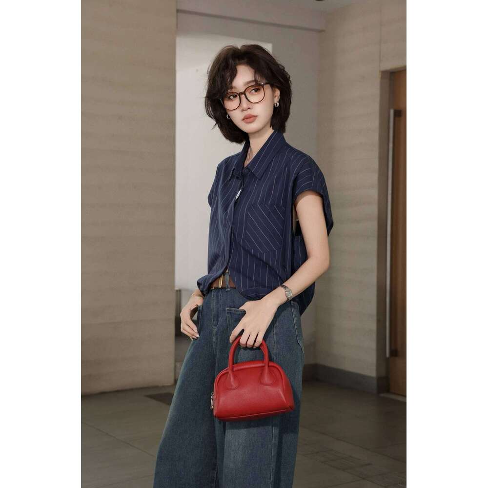 Ladies' high-end fashionable leather handbag, crossbody shell bag