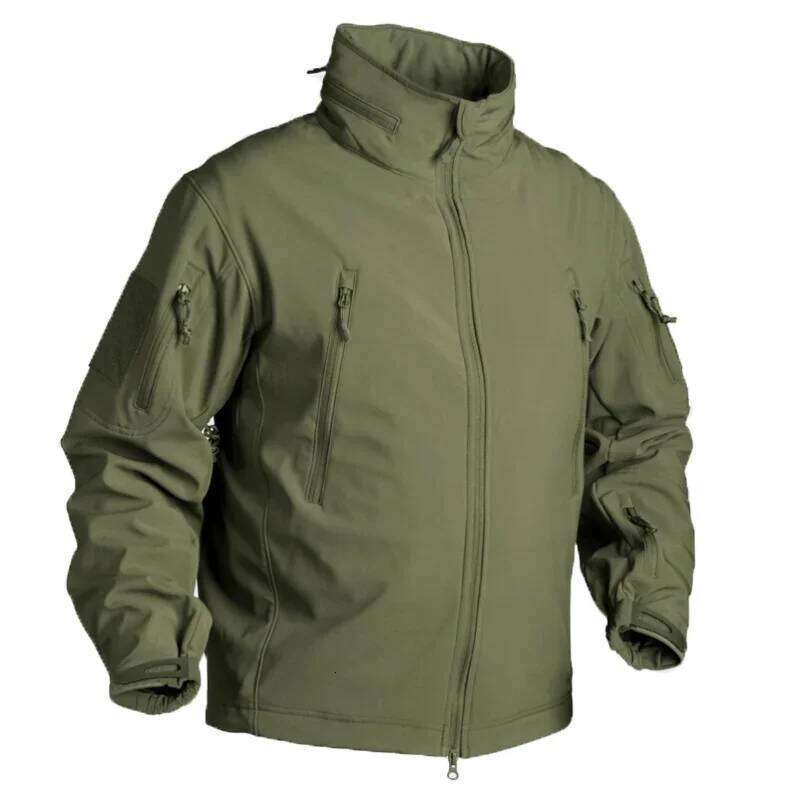 Winter Fleece Jacket Soft Shell Tactical Waterproof Camo Coat Airsoft Hunting Clothes Windbreakers Men Clothing