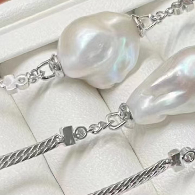 Elegant Women's Pearls Jewelry: Real Freshwater Beads & 14k Yellow Gold Finish Chain