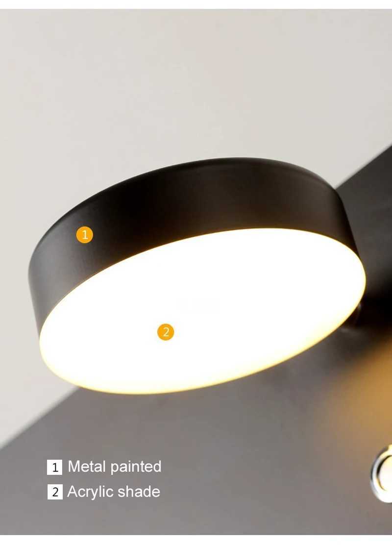 LED Wall Light Interior Mobile Phone Charging USB Wall Lamps With Switch Bedroom Bedside Reading Lights Decoration Living RoomXJ250526