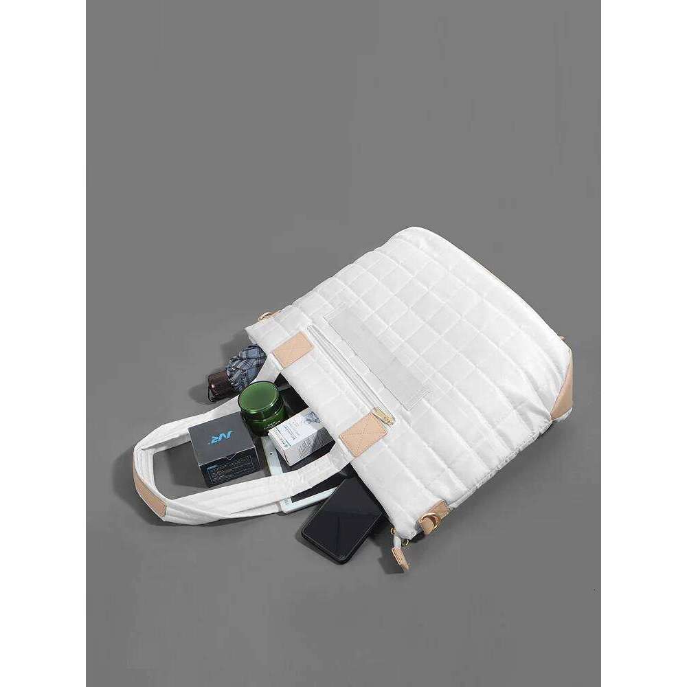 Women's Bags Designer Lightweight Puffy Tote For Women Designer Quilted Shoulder Handbags And Pursues Daily Female Laptop Bag