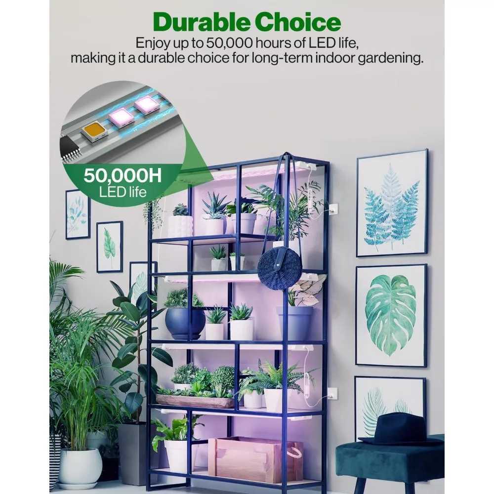 4ft LED Grow Lights Full Spectrum for Indoor Plants 80W Integrated Suspended Fixture Plug-in Linkable for Indoor GreenhouseXJ250526