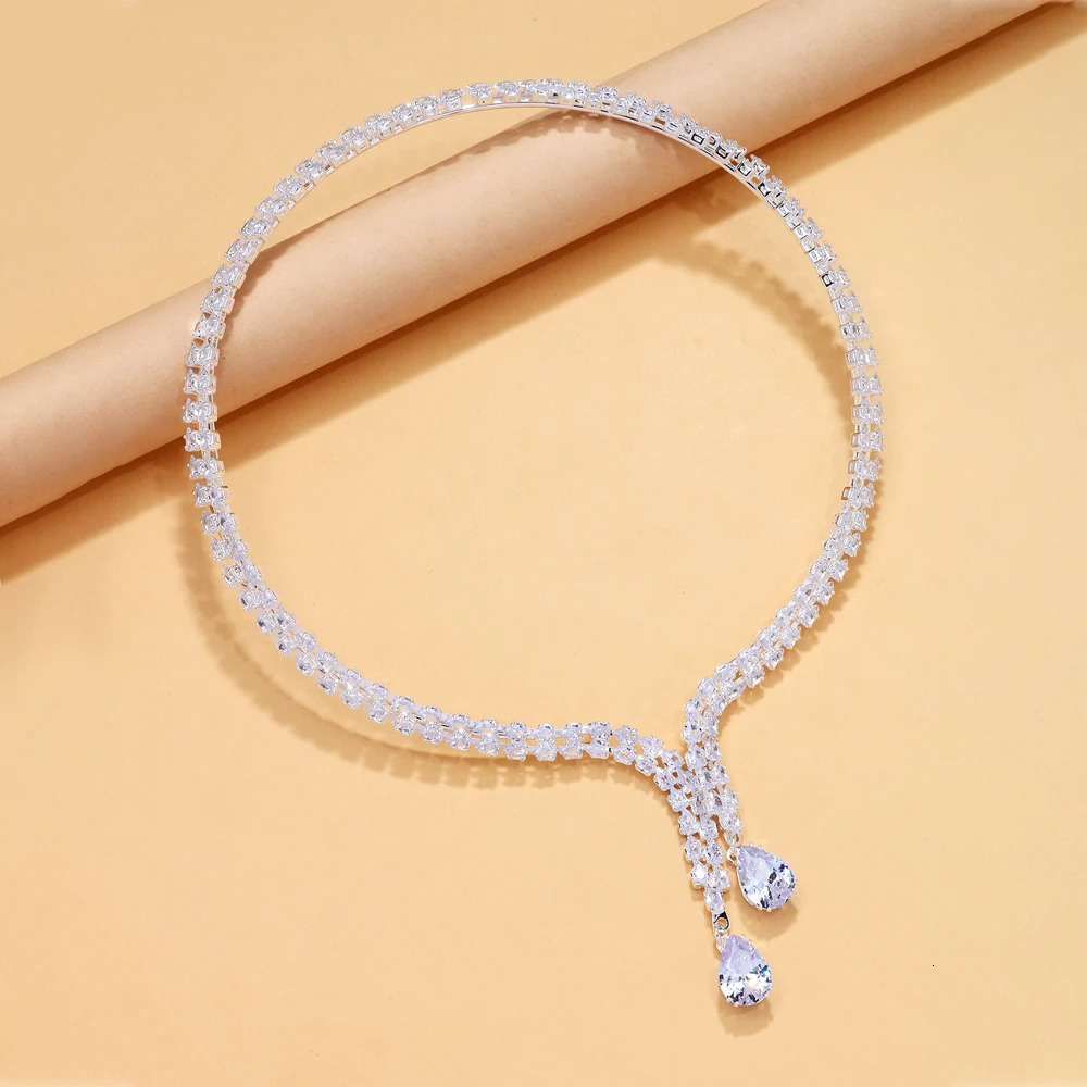 Stonefans Pendant Choker Necklace Jewelry for Women Bridal Deco Day Collar Crystal Gift Wedding Water Drop Necklaces Anniversary 250519