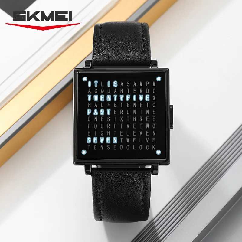 SKMEI 2388 Fashion Electronic Watch Luxury Led Light Digital Wristwatch For Man Date Display Life Waterproof Leather Strap Clock M250526