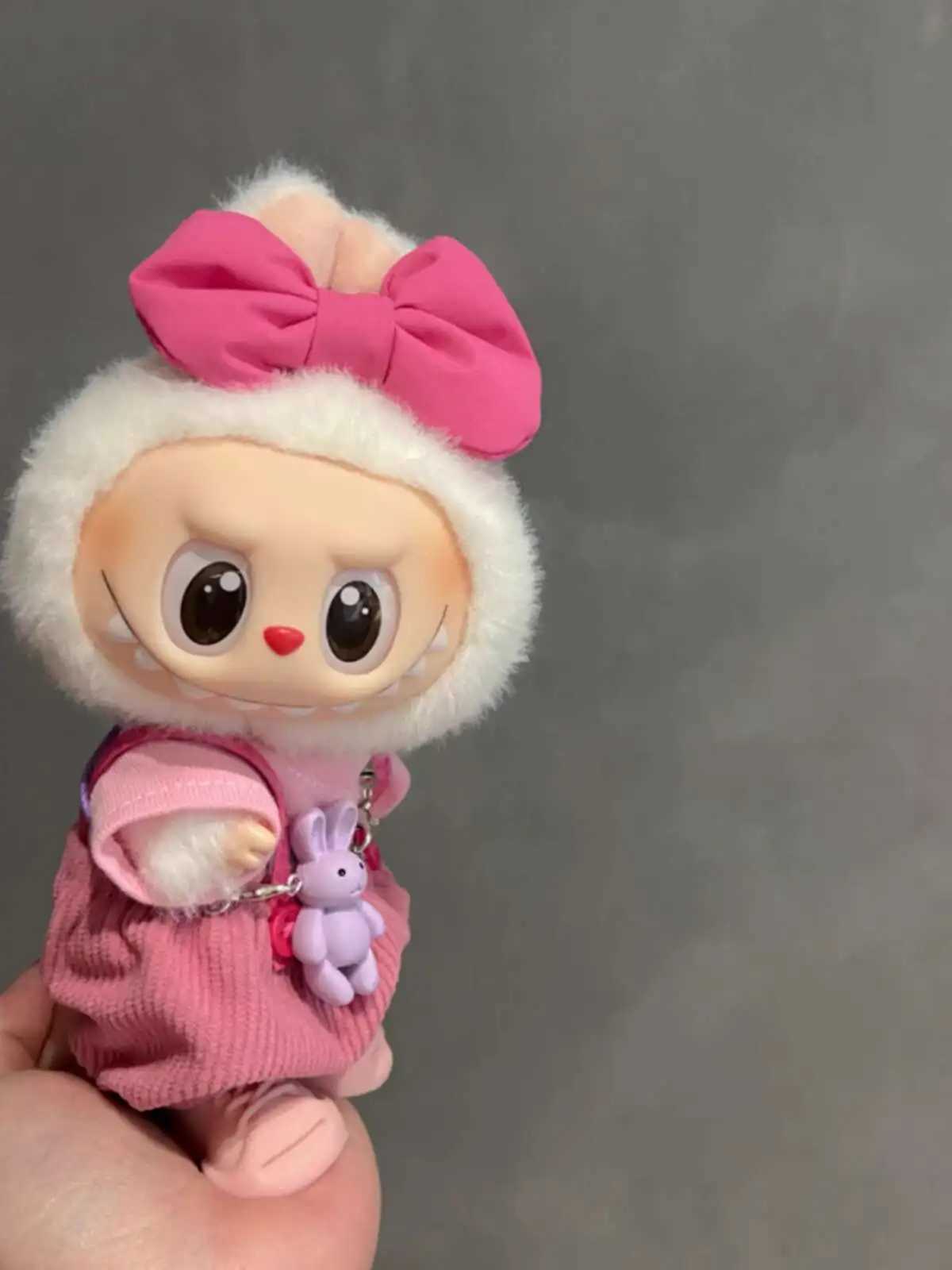 original 17cm labubu clothes outfit Plush doll clothes Macaron Cute Clothing DIY Kid Gift Clothes Hair accessories v1v2 clothes X250526