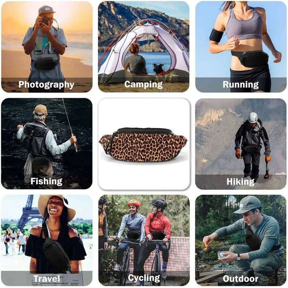 Women's Bags Designer Animal Leopard Waist Pack Men Women Running Belt Bags Hip With Adjustable Strap Bum Bag For Travel Sports