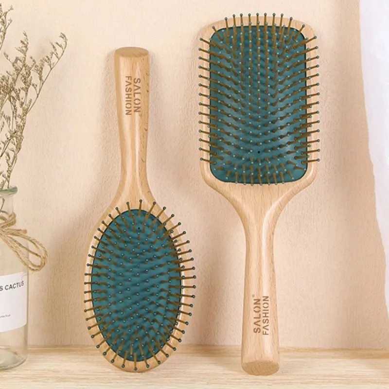 High Quality Wood Comb Professional Healthy Paddle Cushion Hair Loss Massage Brush Hairbrush Comb Scalp Hair Care Healthy Comb R250526