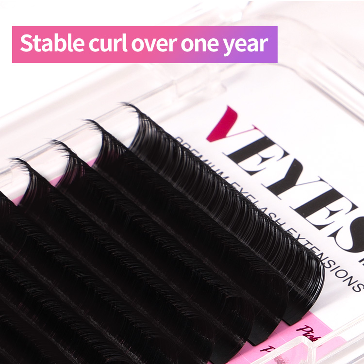 Veyes Premium Dark Mega Volume Faux Mink Eyelash Extensions - Classic Individual Fans for Long Lasting Wear