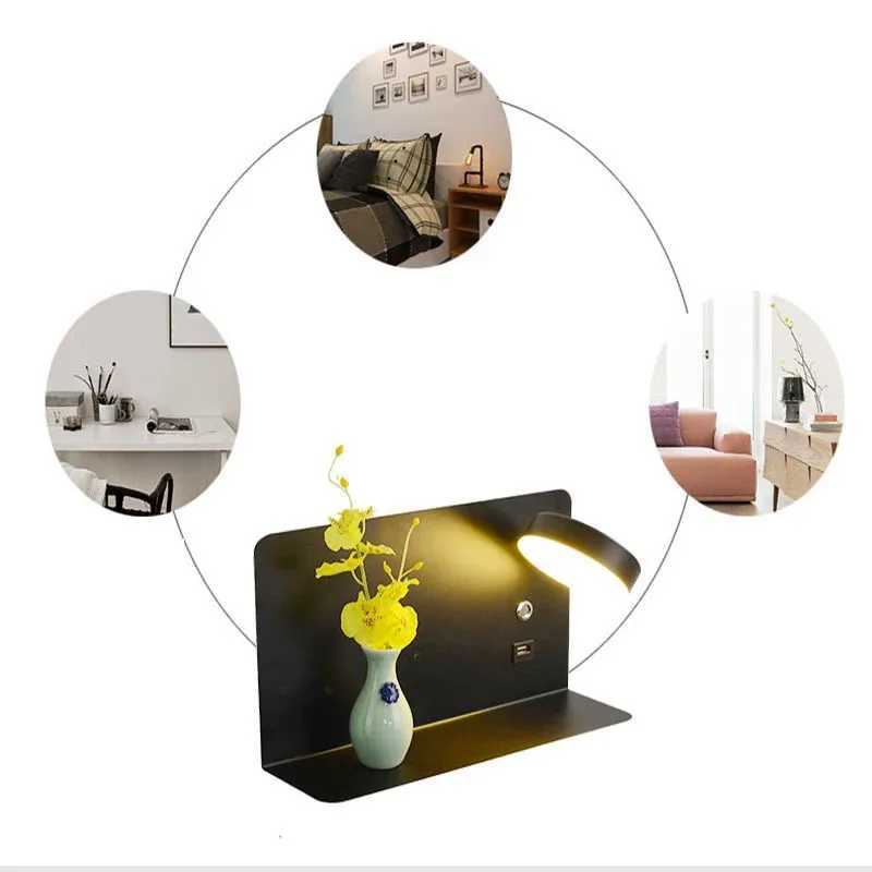 LED Wall Lights With Switch And USB Charging Interface Lamps Bedroom Indoor Lighting Lamp Living Room Background Wall DecorationXJ250526