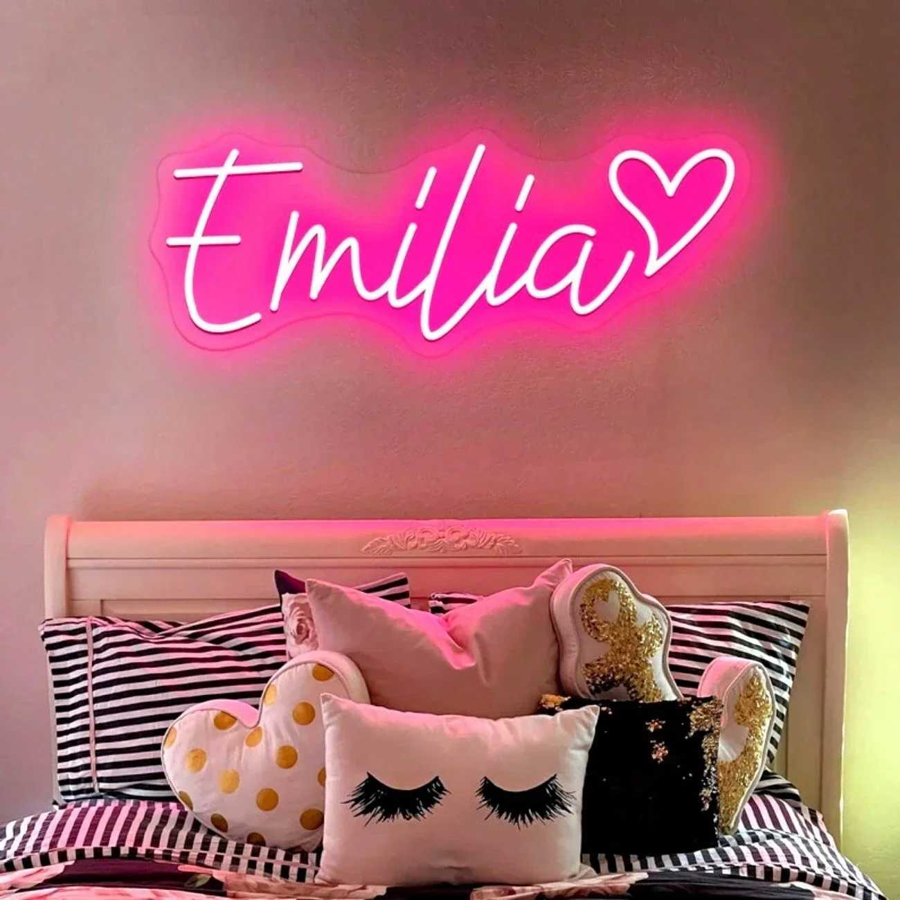 Custom Name Neon Sign Personalized LED Neon Sign Night Light Birthday Wedding Signs Room Bedroom Decoration Wall LED Neon Lamp W250526