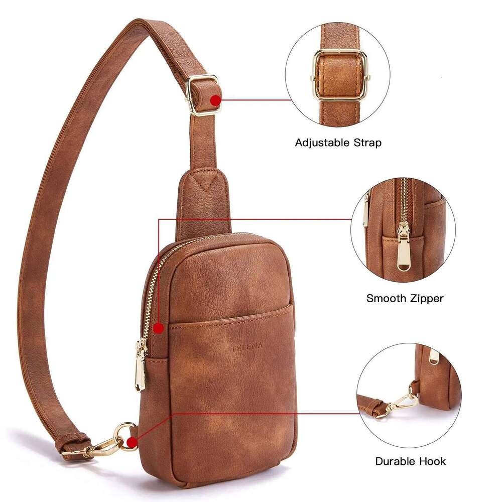 Women's Bags Designer Europe And The United States Portable Large Capacity Chest Single Bag Shoulder Strap Multi-Bag Mouth Function Zippe