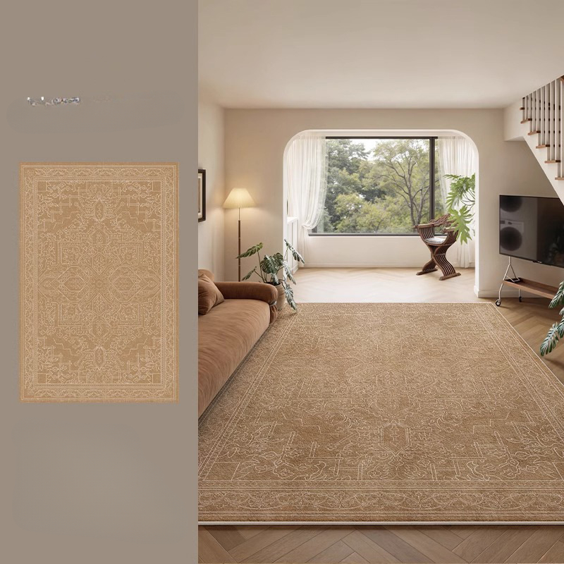 Carpet, Living Room, Persian Cream Style, No Wash, Erasable, High-end, Waterproof, Stain Resistant, Dirt Resistant, Bedroom Floor Mat