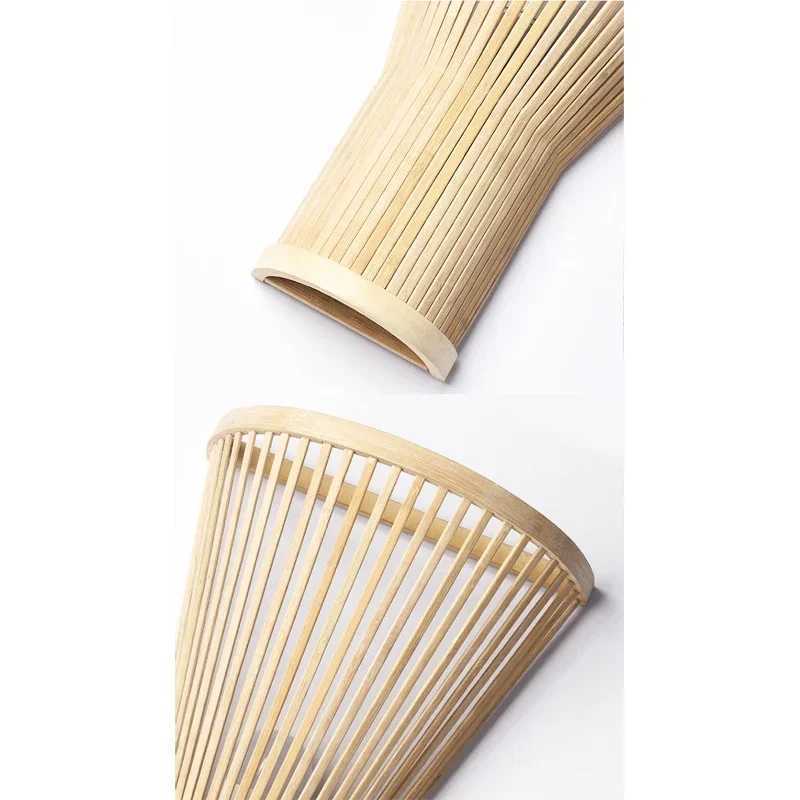 Classic Bamboo Wood Lustre Wall Sconce Lamp Ceiling Rattan Wicker Rustic Light Handmade Art Craft for Home Living Bedroom DecorXJ250526
