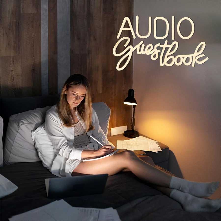 Audio Guestbook Neon Sign Wedding Message LED Neon Wall Decor Bedroom Bar Party Wedding Scene Luminous Sign Wall Lamp. W250526