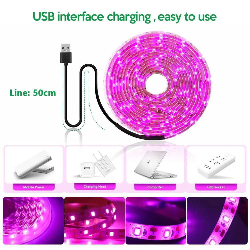 DC 5V USB LED Strip Pink LED Strip Light TV Background Lighting Tape Home Decor Lamp 1- 5m LED String Light USB Powered W250526