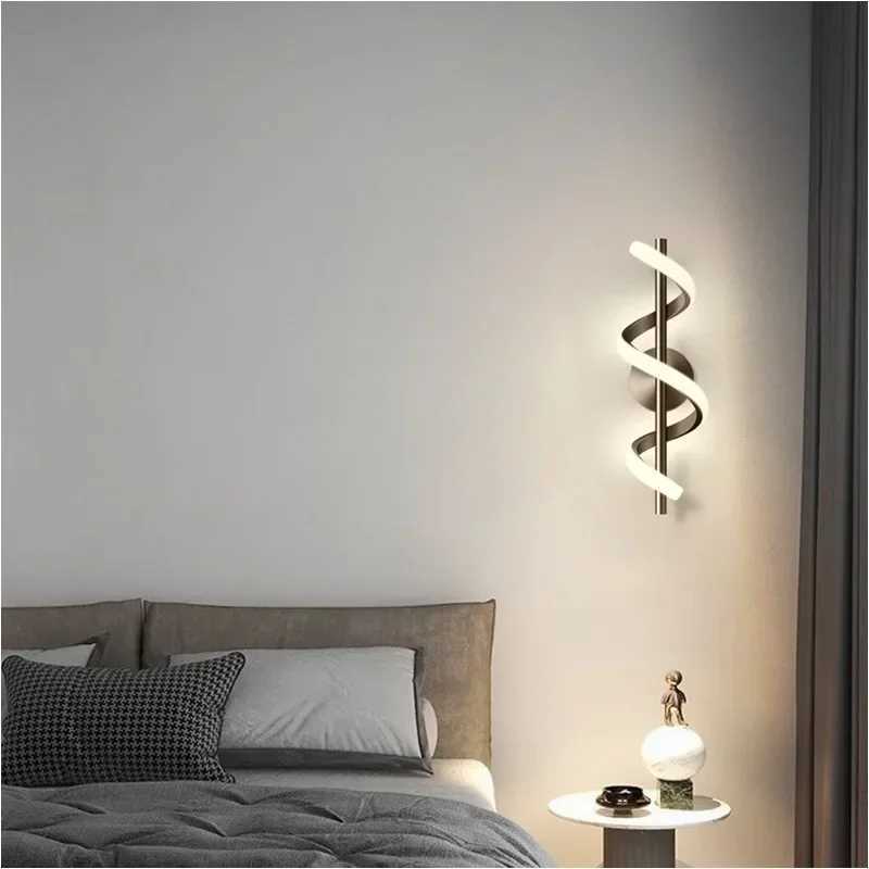 LED Wall Lamp Luxury Black White Gold Wall Decorative Lights For Bedroom Bedside Living Room Corridor Stairs Home Indoor SconcesXJ250526