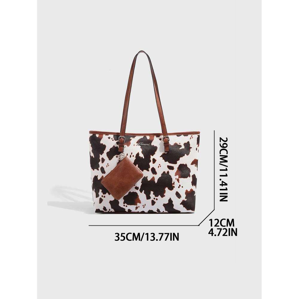 Women's Bags Designer Europe And The United States New Female Handbag Shoulder Cow Leopard Print Simple Fashion Large Bag