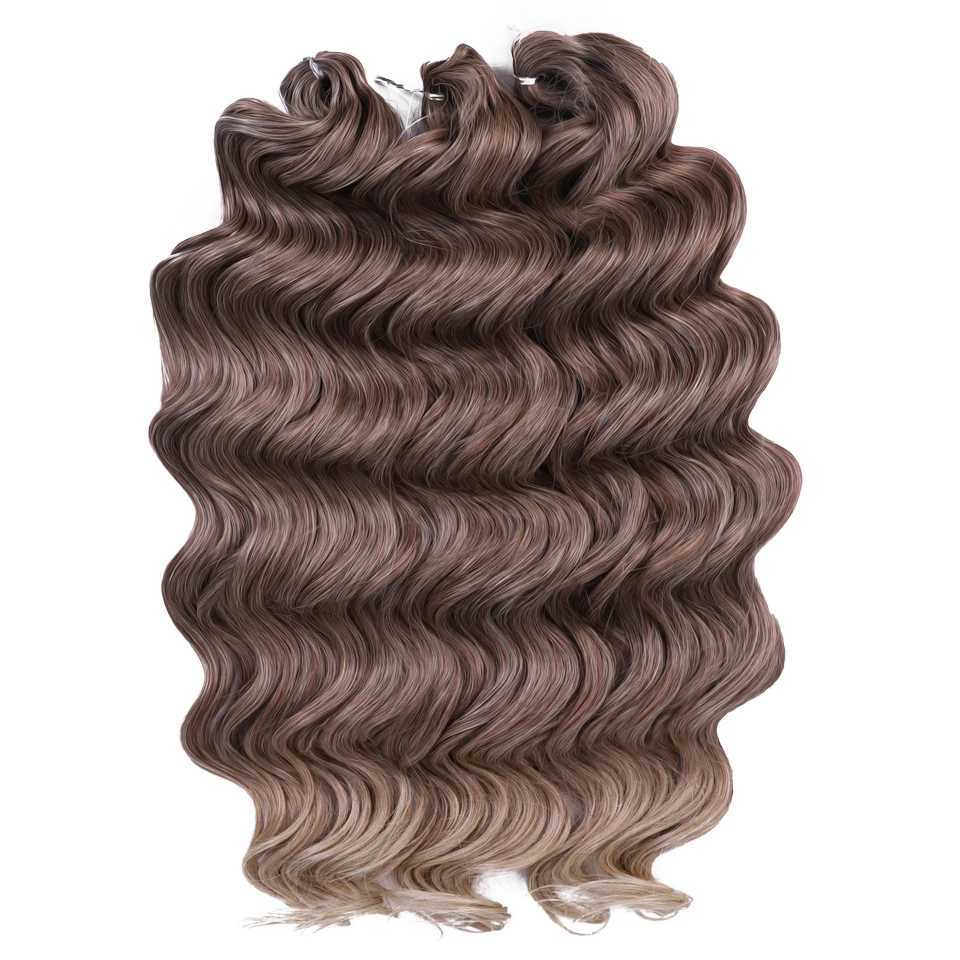 FREEDOM Hair Synthetic Deep Wavy Passion Twist Crochet Hair 24 Inch /60cm Ombre Brown Blonde White Braiding Hair Extensions S25526