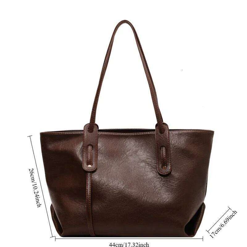 Large Capacity Women's Tote Bag Fashion Trend Leather Shoulder Bags Office Handbag