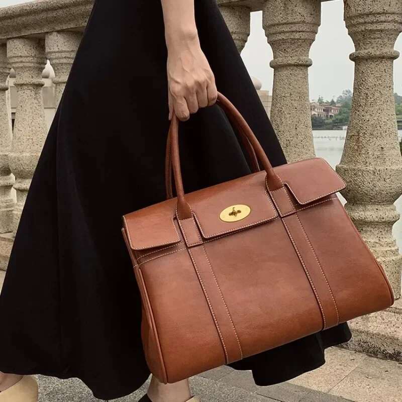 Vintage Design Woman s Large Capacity Top Handle Handbag Soft Pu Leather Trendy Trave Shoulder OL Daily Commute Tote Bag bag