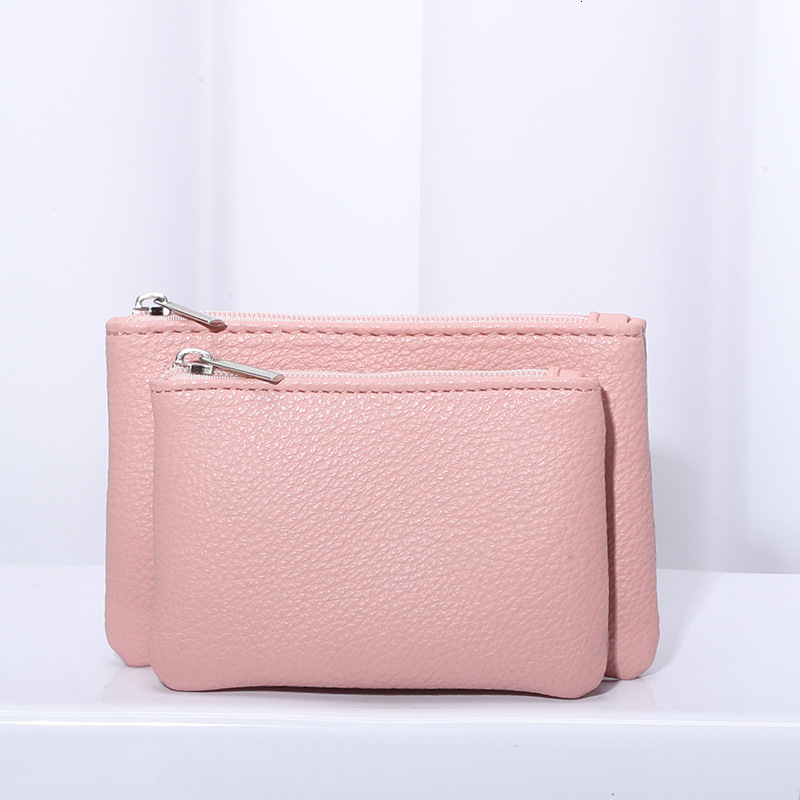 Fashion women s new solid color double layer fashion detachable change bag card key storage bag designer men fashion s fashion key bag