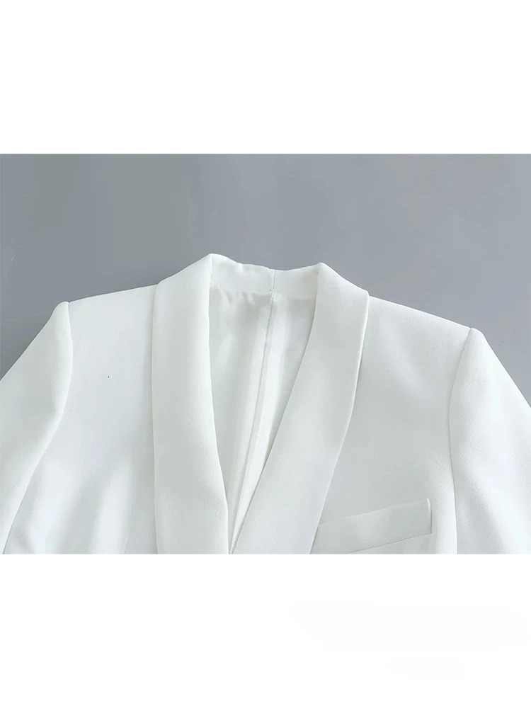 Summer White Women Suits Two Piece Elegant Shawl Lapel No Buttons Dress with Belt Fashion Office Lady Daily Casual Pants Sets 250520A