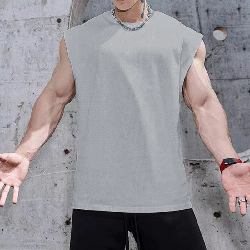 Muscleguys Gym Clothing Mesh Fitness Sleeveless Shirt Workout Tank Top Men Bodybuilding Sportswear Muscle Vests Tanktop 250526