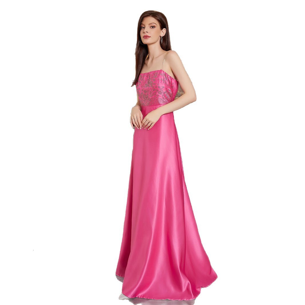 French light wedding dress simple 2025 new V-neck long sleeved banquet temperament evening dress engagement certificate dress